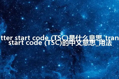 transmitter start code (TSC)是什么意思_transmitter start code (TSC)的中文意思_用法