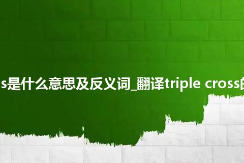 triple cross是什么意思及反义词_翻译triple cross的意思_用法