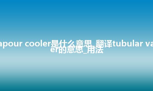 tubular vapour cooler是什么意思_翻译tubular vapour cooler的意思_用法