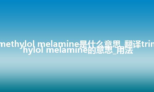 trimethyl methylol melamine是什么意思_翻译trimethyl methylol melamine的意思_用法