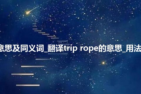 trip rope什么意思及同义词_翻译trip rope的意思_用法_例句_英语短语