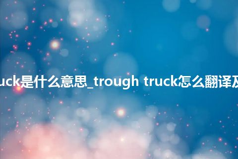 trough truck是什么意思_trough truck怎么翻译及发音_用法