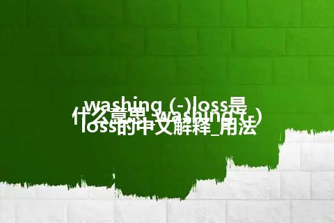 washing (-)loss是什么意思_washing (-)loss的中文解释_用法