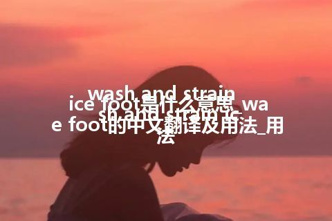 wash and strain ice foot是什么意思_wash and strain ice foot的中文翻译及用法_用法