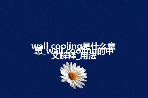 wall cooling是什么意思_wall cooling的中文解释_用法