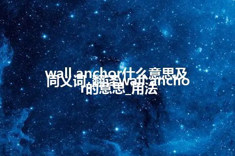 wall anchor什么意思及同义词_翻译wall anchor的意思_用法