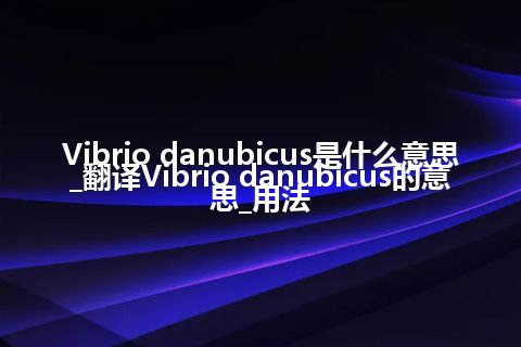 Vibrio danubicus是什么意思_翻译Vibrio danubicus的意思_用法
