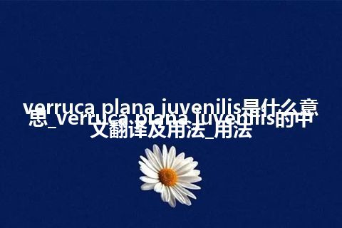 verruca plana juvenilis是什么意思_verruca plana juvenilis的中文翻译及用法_用法
