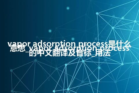 vapor adsorption process是什么意思_vapor adsorption process的中文翻译及音标_用法