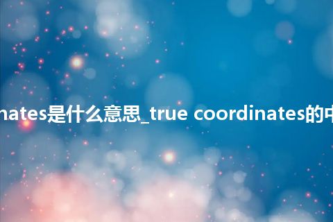 true coordinates是什么意思_true coordinates的中文释义_用法