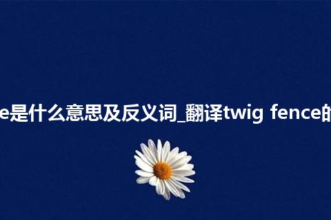 twig fence是什么意思及反义词_翻译twig fence的意思_用法