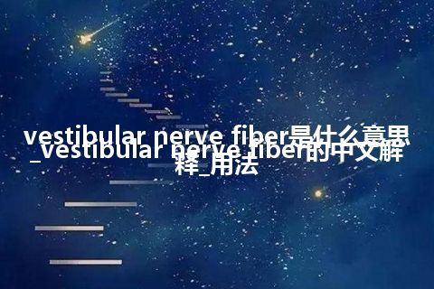 vestibular nerve fiber是什么意思_vestibular nerve fiber的中文解释_用法