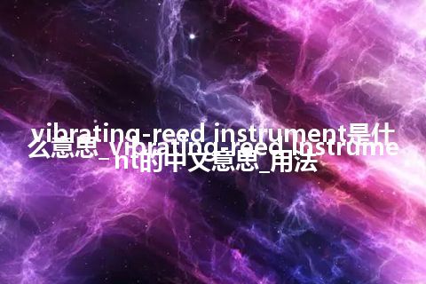 vibrating-reed instrument是什么意思_vibrating-reed instrument的中文意思_用法