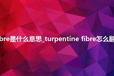 turpentine fibre是什么意思_turpentine fibre怎么翻译及发音_用法