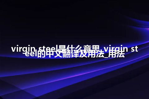 virgin steel是什么意思_virgin steel的中文翻译及用法_用法