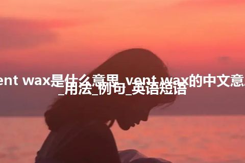 vent wax是什么意思_vent wax的中文意思_用法_例句_英语短语