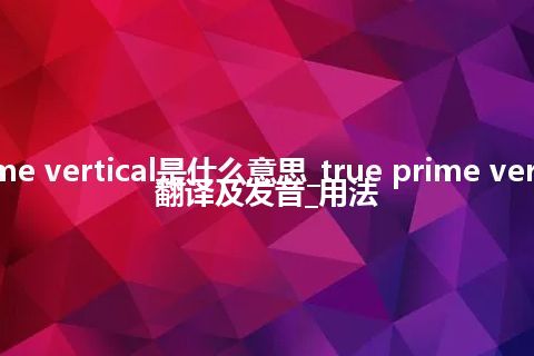 true prime vertical是什么意思_true prime vertical怎么翻译及发音_用法