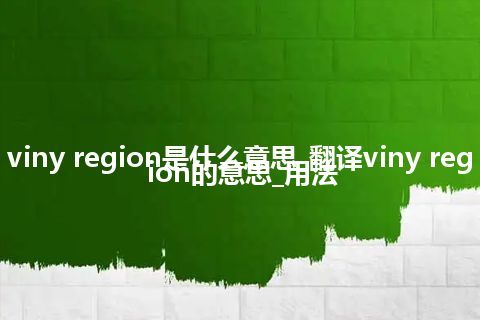viny region是什么意思_翻译viny region的意思_用法