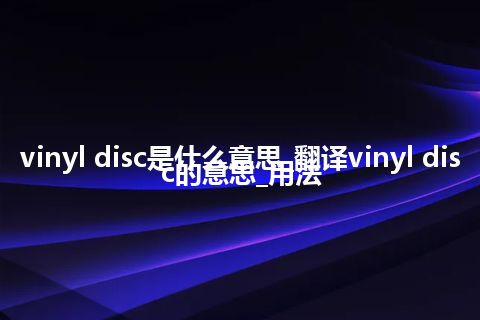 vinyl disc是什么意思_翻译vinyl disc的意思_用法