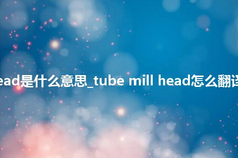 tube mill head是什么意思_tube mill head怎么翻译及发音_用法