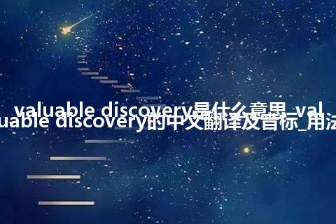 valuable discovery是什么意思_valuable discovery的中文翻译及音标_用法