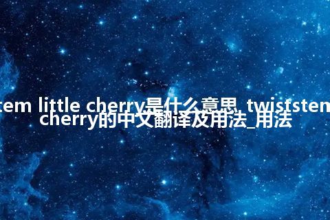 twiststem little cherry是什么意思_twiststem little cherry的中文翻译及用法_用法