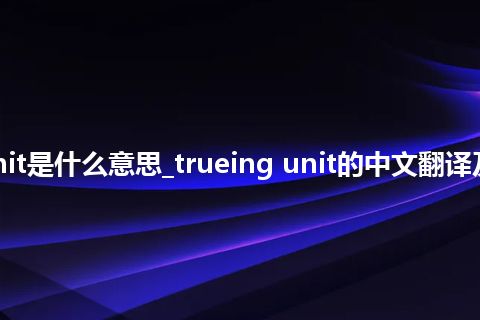 trueing unit是什么意思_trueing unit的中文翻译及用法_用法
