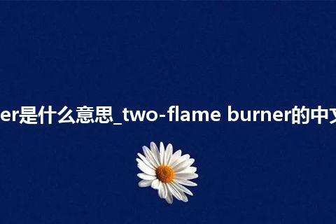 two-flame burner是什么意思_two-flame burner的中文翻译及音标_用法