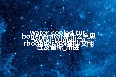water-cooled turbogenerator是什么意思_water-cooled turbogenerator的中文翻译及音标_用法