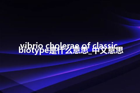 vibrio cholerae of classic biotype是什么意思_中文意思