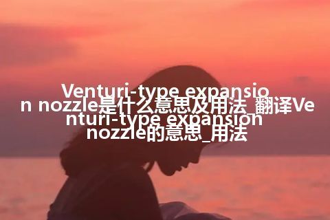 Venturi-type expansion nozzle是什么意思及用法_翻译Venturi-type expansion nozzle的意思_用法