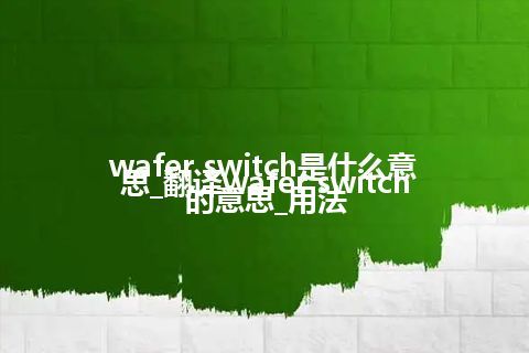 wafer switch是什么意思_翻译wafer switch的意思_用法