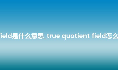 true quotient field是什么意思_true quotient field怎么翻译及发音_用法