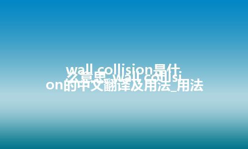 wall collision是什么意思_wall collision的中文翻译及用法_用法