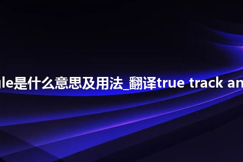 true track angle是什么意思及用法_翻译true track angle的意思_用法