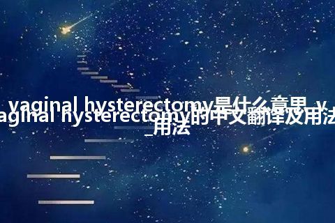 vaginal hysterectomy是什么意思_vaginal hysterectomy的中文翻译及用法_用法