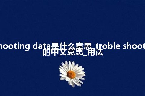 troble shooting data是什么意思_troble shooting data的中文意思_用法