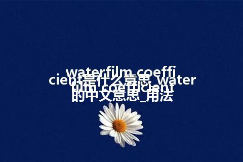 waterfilm coefficient是什么意思_waterfilm coefficient的中文意思_用法