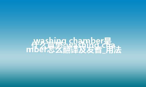 washing chamber是什么意思_washing chamber怎么翻译及发音_用法
