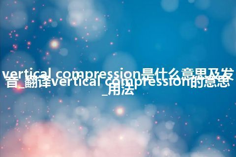vertical compression是什么意思及发音_翻译vertical compression的意思_用法