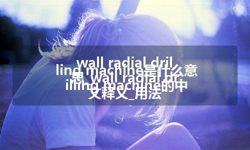 wall radial drilling machine是什么意思_wall radial drilling machine的中文释义_用法