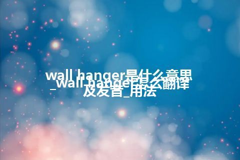 wall hanger是什么意思_wall hanger怎么翻译及发音_用法