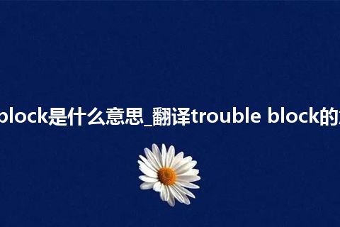 trouble block是什么意思_翻译trouble block的意思_用法