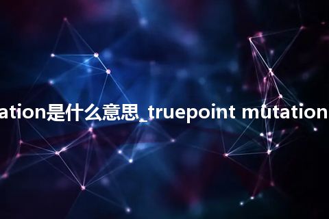 truepoint mutation是什么意思_truepoint mutation的中文释义_用法