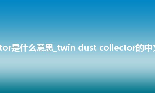 twin dust collector是什么意思_twin dust collector的中文翻译及音标_用法