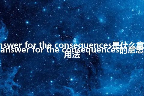 answer for the consequences是什么意思_answer for the consequences的意思_用法