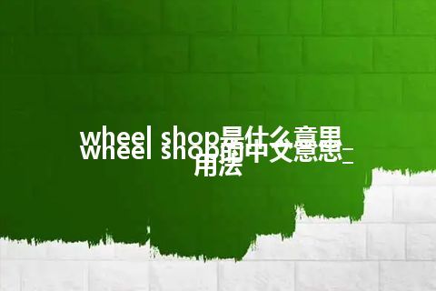 wheel shop是什么意思_wheel shop的中文意思_用法