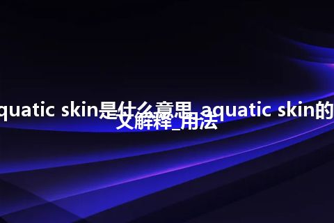 aquatic skin是什么意思_aquatic skin的中文解释_用法