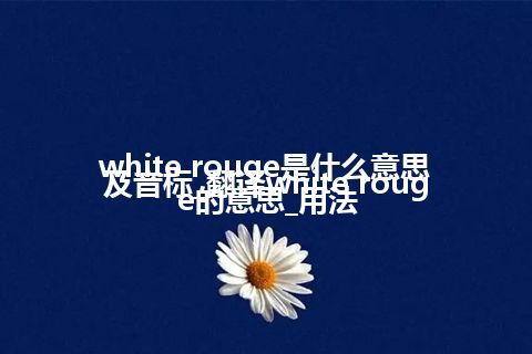 white rouge是什么意思及音标_翻译white rouge的意思_用法