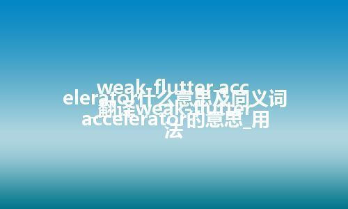 weak-flutter accelerator什么意思及同义词_翻译weak-flutter accelerator的意思_用法